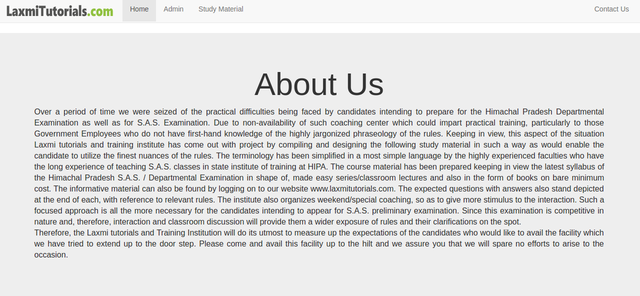 Laxmi Tutorials Website
