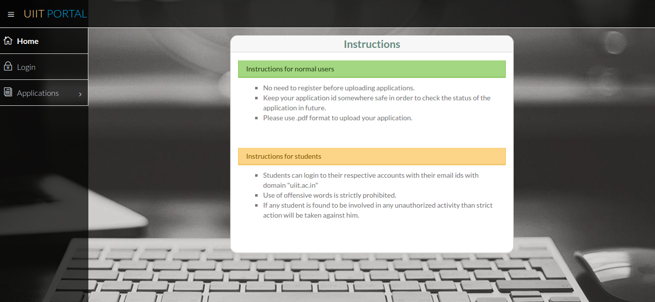 Portal Website Homepage