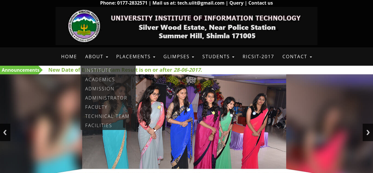 UIIT Website Homepage